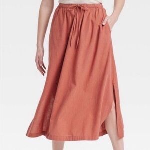 UNIVERSAL THREADS RUST COLOR MIDI SKIRT BOHEMIAN BOHO